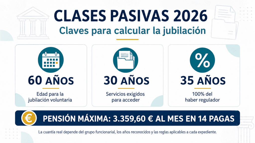 Claves de la jubilación de Clases Pasivas en 2026